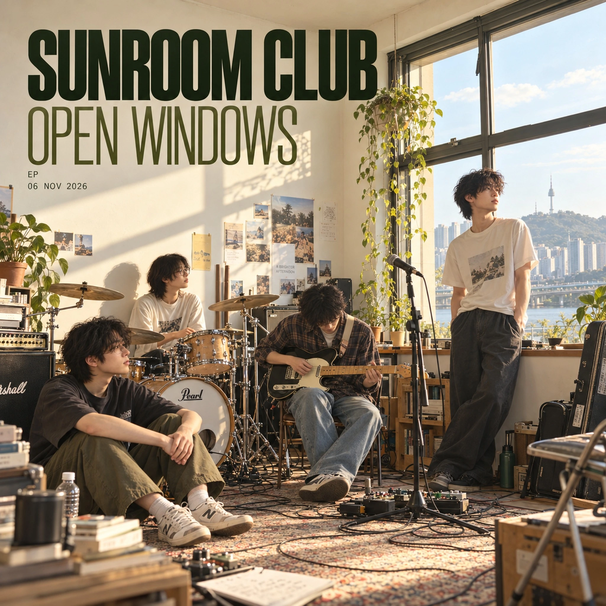 SUNROOM CLUB의 첫 EP Open Windows 커버 아트워크